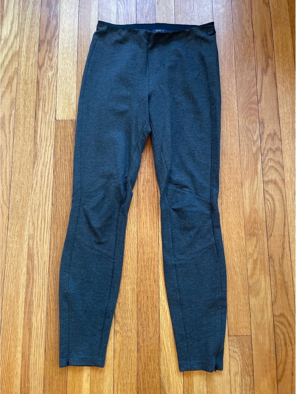 Polo Ralph Lauren Women’s Charcoal Gray Ponte Moto Leggings Size 4 Ankle Zip